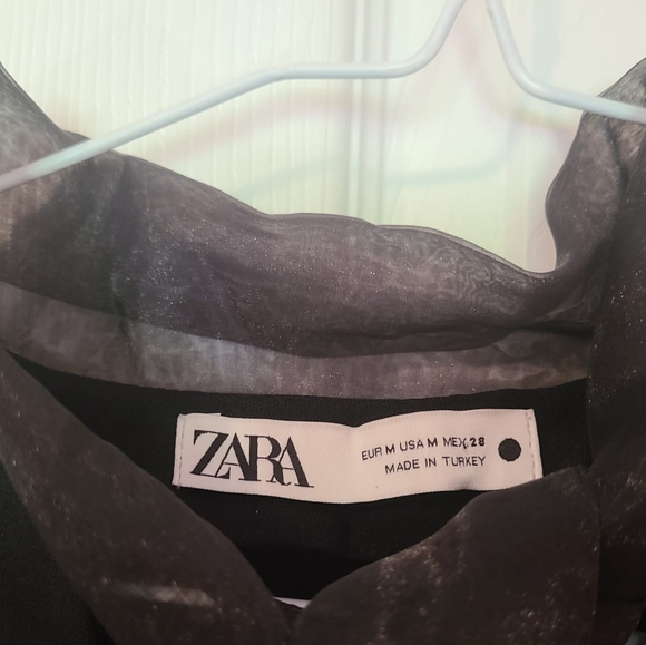 NWOT Zara Black Ruffle Dress 🌹🌴 - Picture 4 of 12